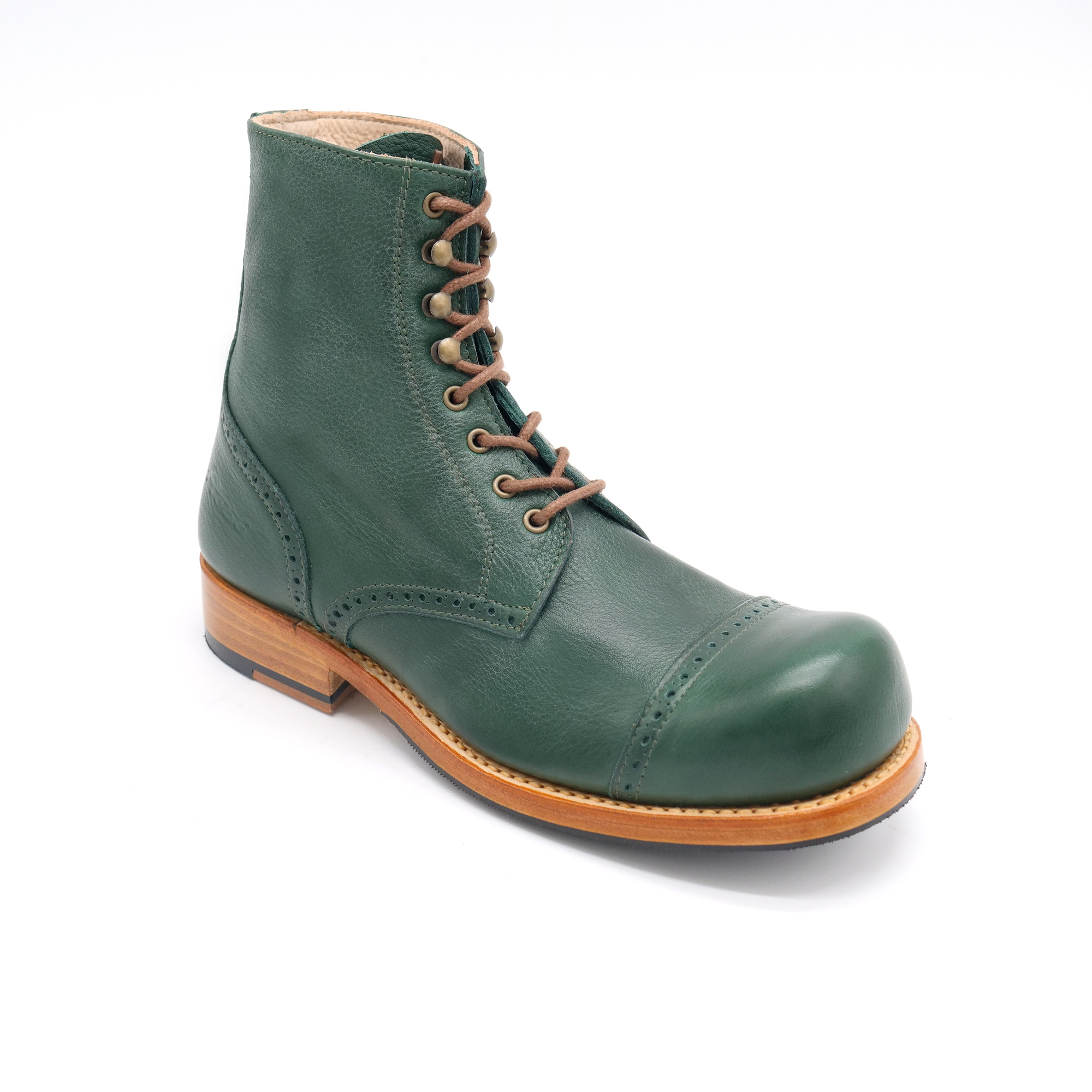 Hobo Charly Derby leather rubber sole rucola green